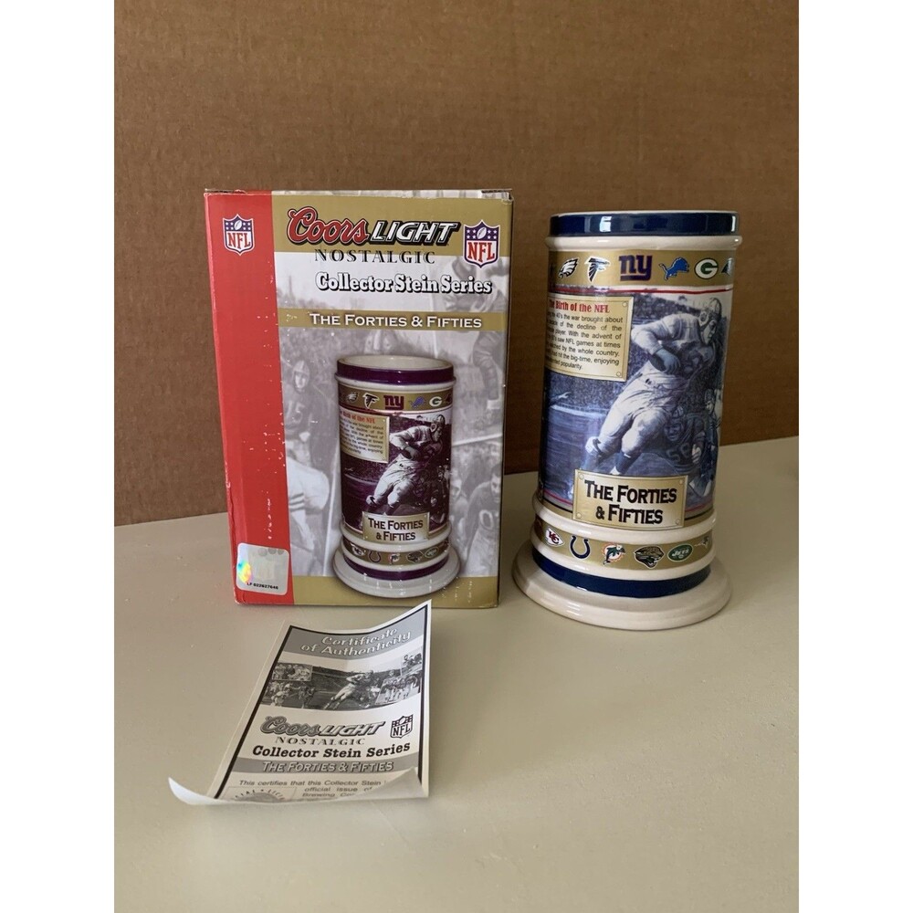2008 Coors Light NFL Nostalgic Collector Stein Series The Forties & Fifties NOS